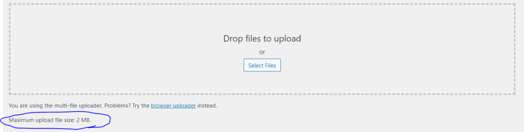 default maximum upload file size